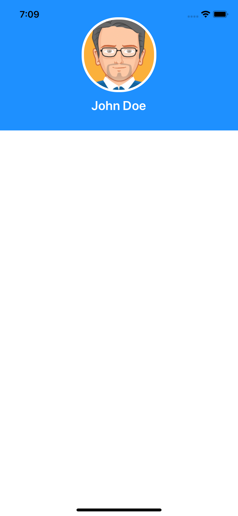 React native Simple blue profile example React native Simple blue profile example
