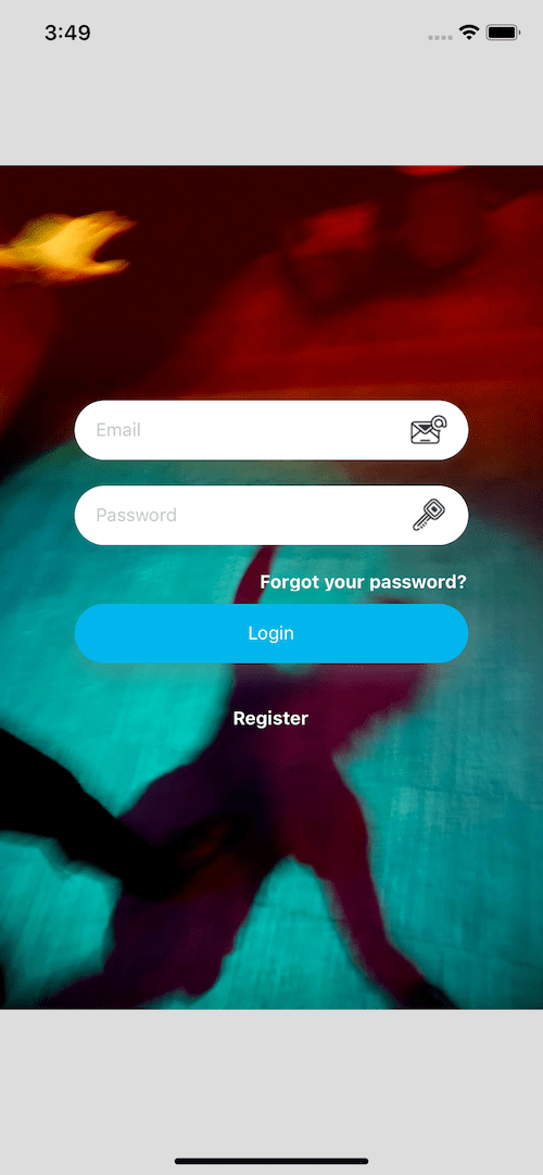 Free react native Login with background ui example example