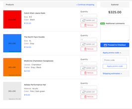 Bootstrap example and template. Shop cart