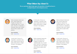 Bootstrap example and template. bs4 testimonials