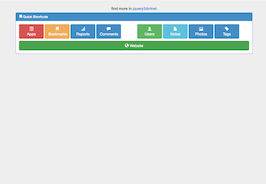 Bootstrap example and template. Admin Panel Quick Shortcuts