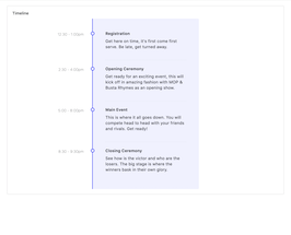 Bootstrap example and template. timeline events