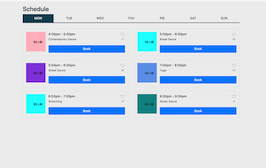 Bootstrap example and template. schedule table