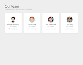 Bootstrap example and template. simple team cards