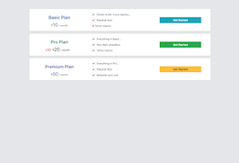 Bootstrap example and template. pricing plan list