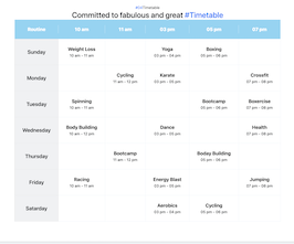 Bootstrap example and template. calendar schedule table