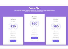 Bootstrap example and template. purple pricing plan