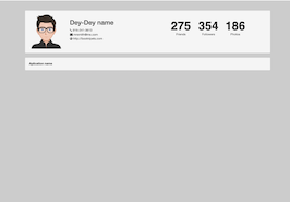 Bootstrap example and template. simple user profile presentation social