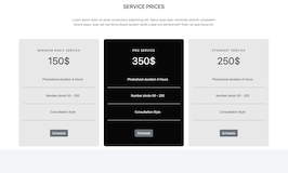 Bootstrap services prices example