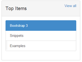 Bootstrap example and template. top item list