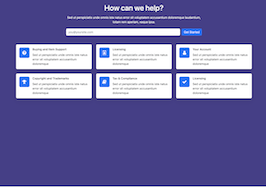 Bootstrap example and template. simple support page