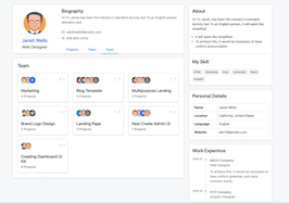 Bootstrap example and template. profile with team section