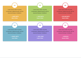 Bootstrap example and template. colorful testimonial