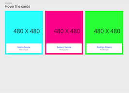 Bootstrap example and template. team user cards image with info on hover