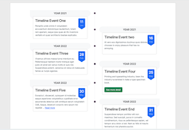 Bootstrap example and template. timeline with year and date