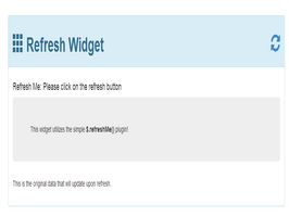 Bootstrap example and template. Refresh Widget