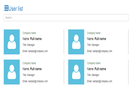 Bootstrap example and template. User list