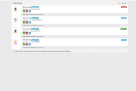 Bootstrap example and template. Order history