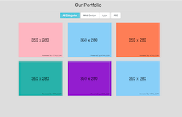 Bootstrap example and template. Portfolio filter