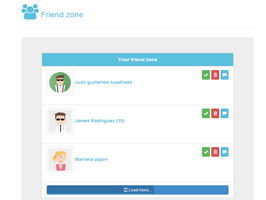 Bootstrap example and template. friend zone user list