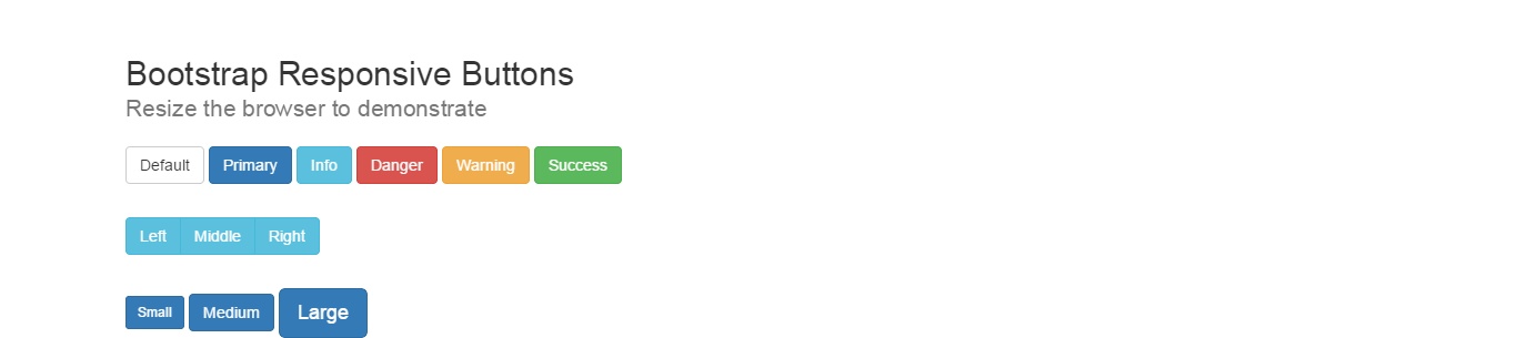 Bootstrap example and template. Responsive Buttons