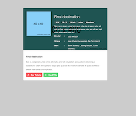 Bootstrap example and template. movie ticket