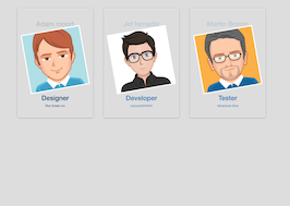 Bootstrap example and template. Team member cards