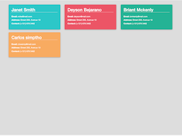 Bootstrap example and template. simple user cards contact info