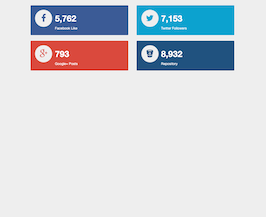 Bootstrap social network dashboard count example