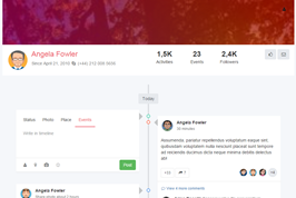 Bootstrap example and template. Profile with timeline