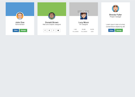 Bootstrap example and template. profile cards widget