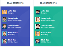 Bootstrap example and template. team members list