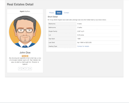 Bootstrap example and template. Real Estates Property Detail