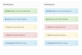 Bootstrap example and template. notifications panel