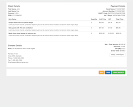 Bootstrap example and template. Simple invoice page