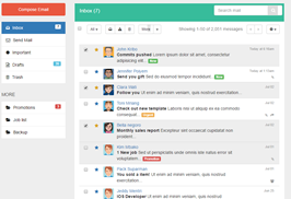 Bootstrap example and template. Inbox mail