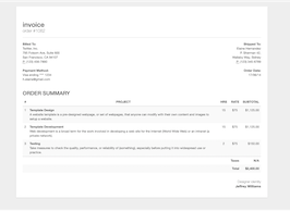 Bootstrap example and template. invoice order receipt