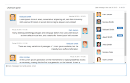 Bootstrap example and template. Chat room with right list