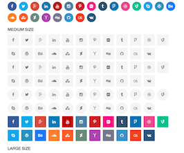 Bootstrap Colored Social icons example