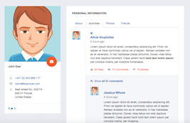 Bootstrap example and template. user personal information profile