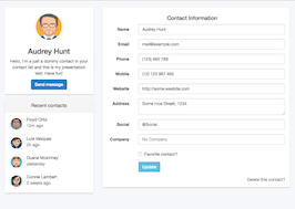 Bootstrap example and template. contact details page Bootstrap example and template. contact details page
