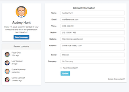Bootstrap example and template. contact details page