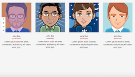 Bootstrap example and template. team members with left social icons