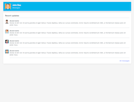 Bootstrap example and template. Messages Board