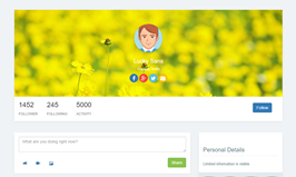 Bootstrap example and template. light user profile