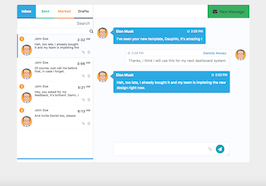 Bootstrap example and template. messages chat with tabs