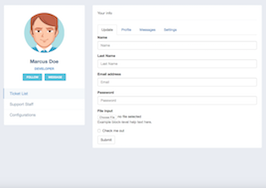 Bootstrap example and template. User profile porlet with tabs Bootstrap example and template. User profile porlet with tabs