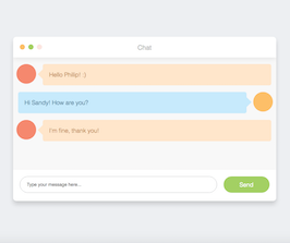 Bootstrap example and template. animated chat window