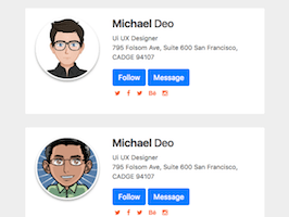 Bootstrap example and template. bs4 profile header card