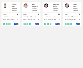 Bootstrap example and template. bs4 contact cards